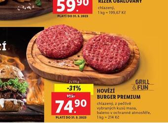 Lidl Hovězí burger premium nabídka