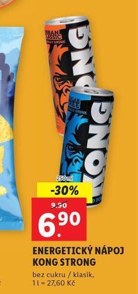 Lidl Kong strong energetický nápoj nabídka