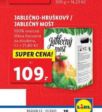Lidl Jablečno-hruškový / jablečný mošt nabídka
