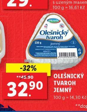 Lidl Olešnický tvaroh jemný nabídka