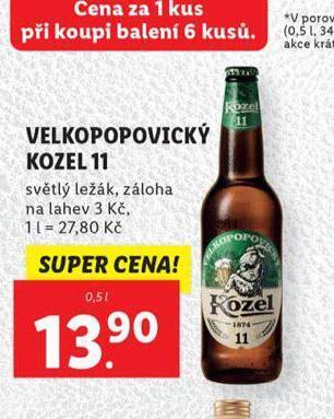 Lidl Pivo velkopopovický kozel 11 nabídka