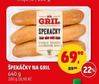 Penny Market Špekáčky na gril, 640 g nabídka