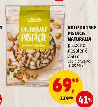 Penny Market Kalifornské pistácie naturalia pražené nesolené, 250 g nabídka