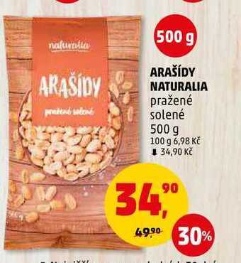Penny Market Arašídy naturalia pražené solené, 500 g nabídka