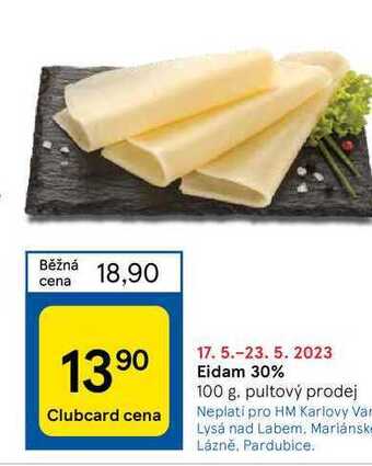 Tesco Eidam 30% 100 g nabídka