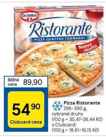 Tesco Pizza ristorante 295-390 g nabídka