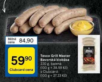 Tesco Tesco grill master bavorská klobása 220 g nabídka
