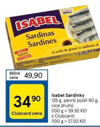 Tesco Isabel sardinky 125 g nabídka
