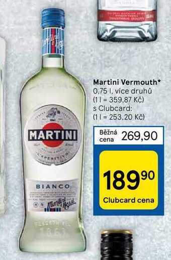 Tesco Martini vermouth 0,75 l nabídka
