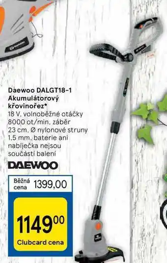 Tesco Daewoo dalgt18-1 akumulátorový křovinořez nabídka