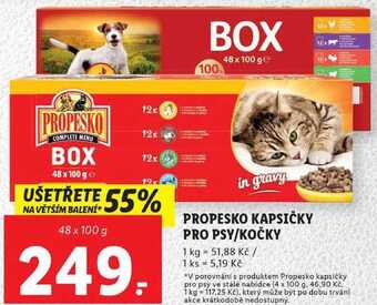 Lidl Propesko kapsičky pro psy/kočky, 48x 100 g nabídka