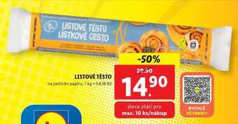 Lidl Listové těsto, 275 g nabídka