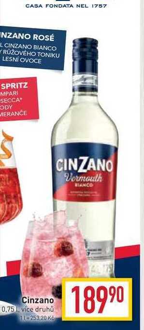 Billa Cinzano 0,75l nabídka