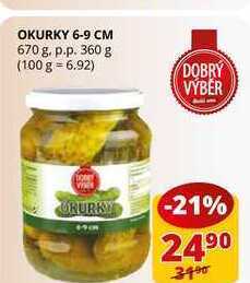 Flop Okurky 6-9 cm 670 g. p.p. 360 g nabídka