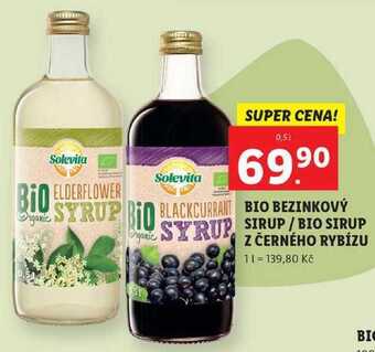 Lidl Bio bezinkový sirup/bio sirup z černého rybízu, 0,5 l nabídka