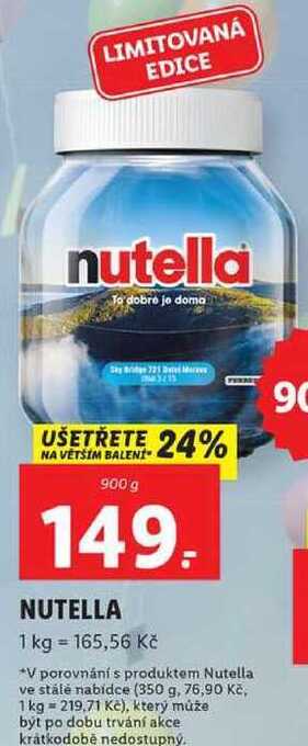 Lidl Nutella, 900 g nabídka