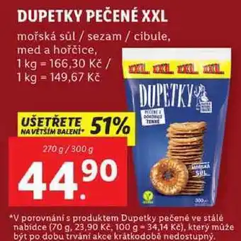 Lidl Dupetky pečené xxl , 270 g/300 g nabídka