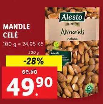 Lidl Mandle celé, 200 g nabídka