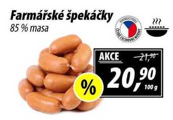 ZEMAN Farmářské špekáčky 85% masa, 100 g nabídka