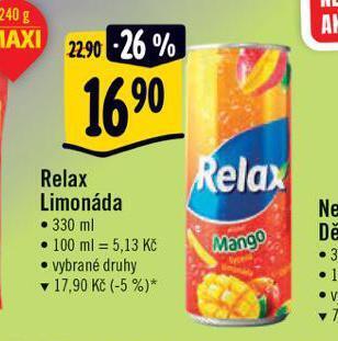Albert Relax limonáda nabídka