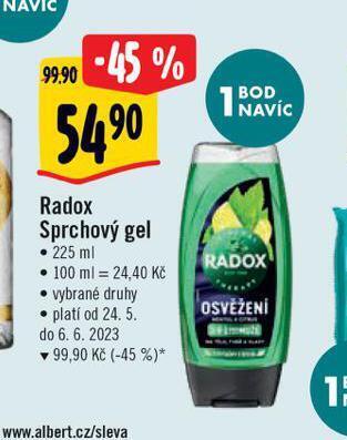 Albert Radox sprchový gel nabídka