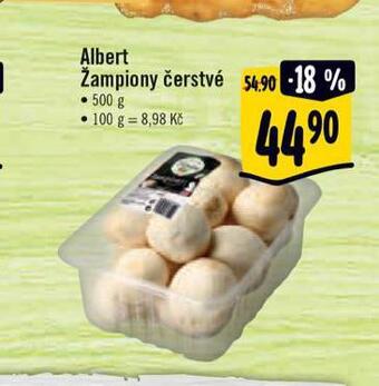 Albert Žampiony čerstvé nabídka
