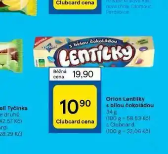 Tesco Orion lentilky s bílou čokoládou nabídka