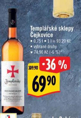 Albert Templářské sklepy čejkovice nabídka