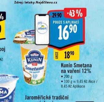 Albert Kunín smetana na vaření nabídka