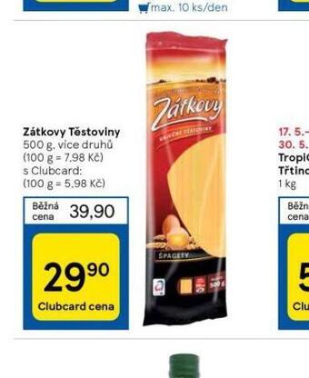Tesco Zátkovy těstoviny nabídka