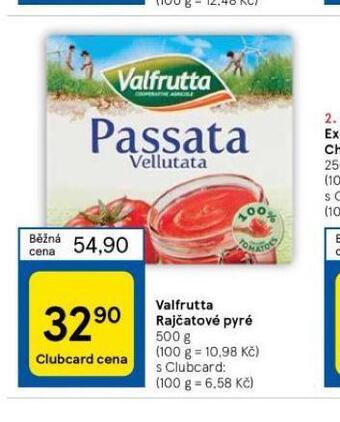 Tesco Valfrutta rajčatové pyré nabídka