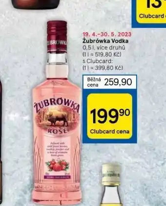 Tesco Zubrowka vodka nabídka