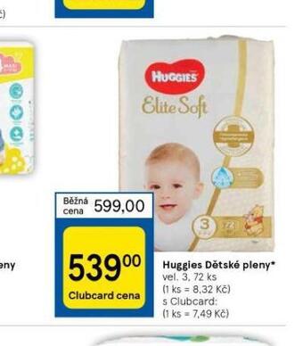 Tesco Huggies dětské pleny nabídka