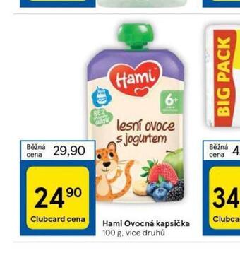 Tesco Hami ovocná kapsička nabídka