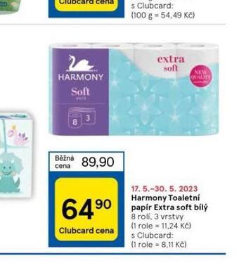 Tesco Harmony toaletní papír nabídka