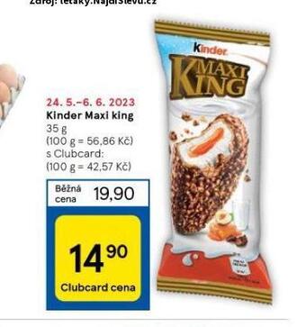 Tesco Kinder maxi king nabídka