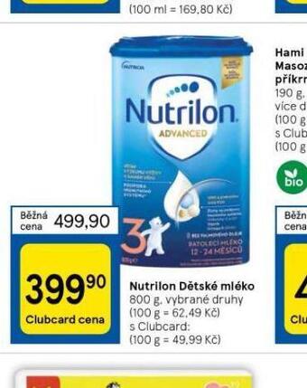 Tesco Nutrilon dětské mléko nabídka