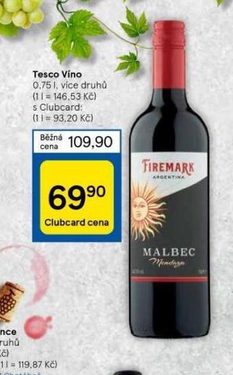 Tesco Tesco víno nabídka