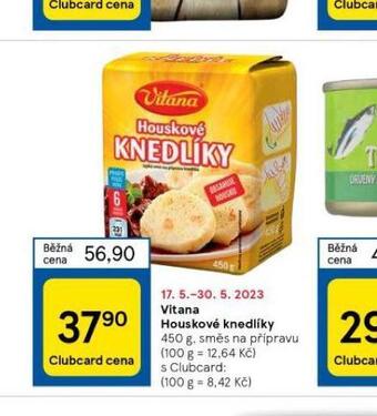 Tesco Vitana houskové knedlíky nabídka