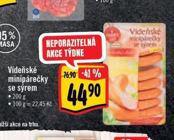 Albert Vídeňské minipárečky se sýrem nabídka