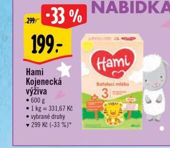 Albert Hami kojenecká výživa nabídka