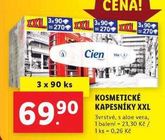 Lidl Kosmetické kapesníky xxl, 3x 90 ks nabídka