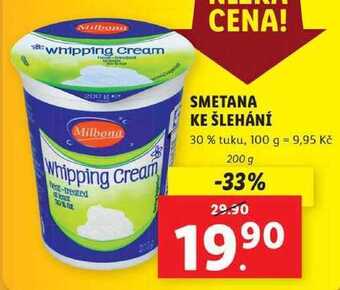 Lidl Smetana ke šlehání, 200 g nabídka