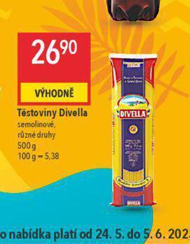Globus Těstoviny divella nabídka
