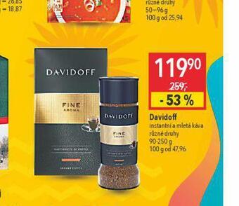 Globus Davidoff instantní a mletá káva nabídka