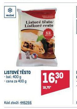 Makro Listové těsto nabídka