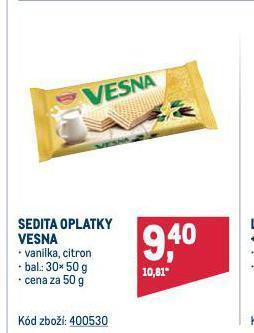 Makro Sedita oplatky vesna nabídka