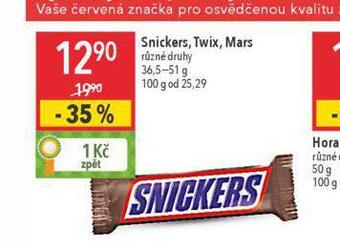 Globus Snickers, twix, mars nabídka