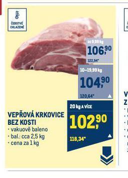 Makro Vepřová krkovice bez kosti nabídka