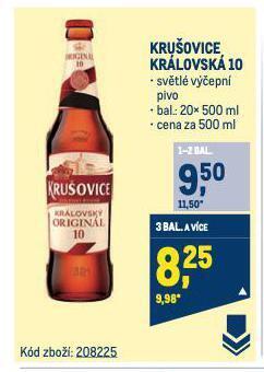 Makro Pivo krušovice nabídka